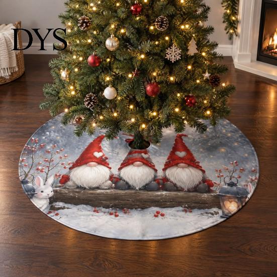Seasonal Home Decoration 35.4" Christmas Tree Skirt, Round Mat with Vibrant Holiday Prints for Party Decor Decorations and Decor, Durable Xmas