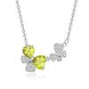 Natural Colored Gemstone Pendant S925 Sterling Silver Non-Fading Necklace Women's Butterfly Design Collarbone Chain