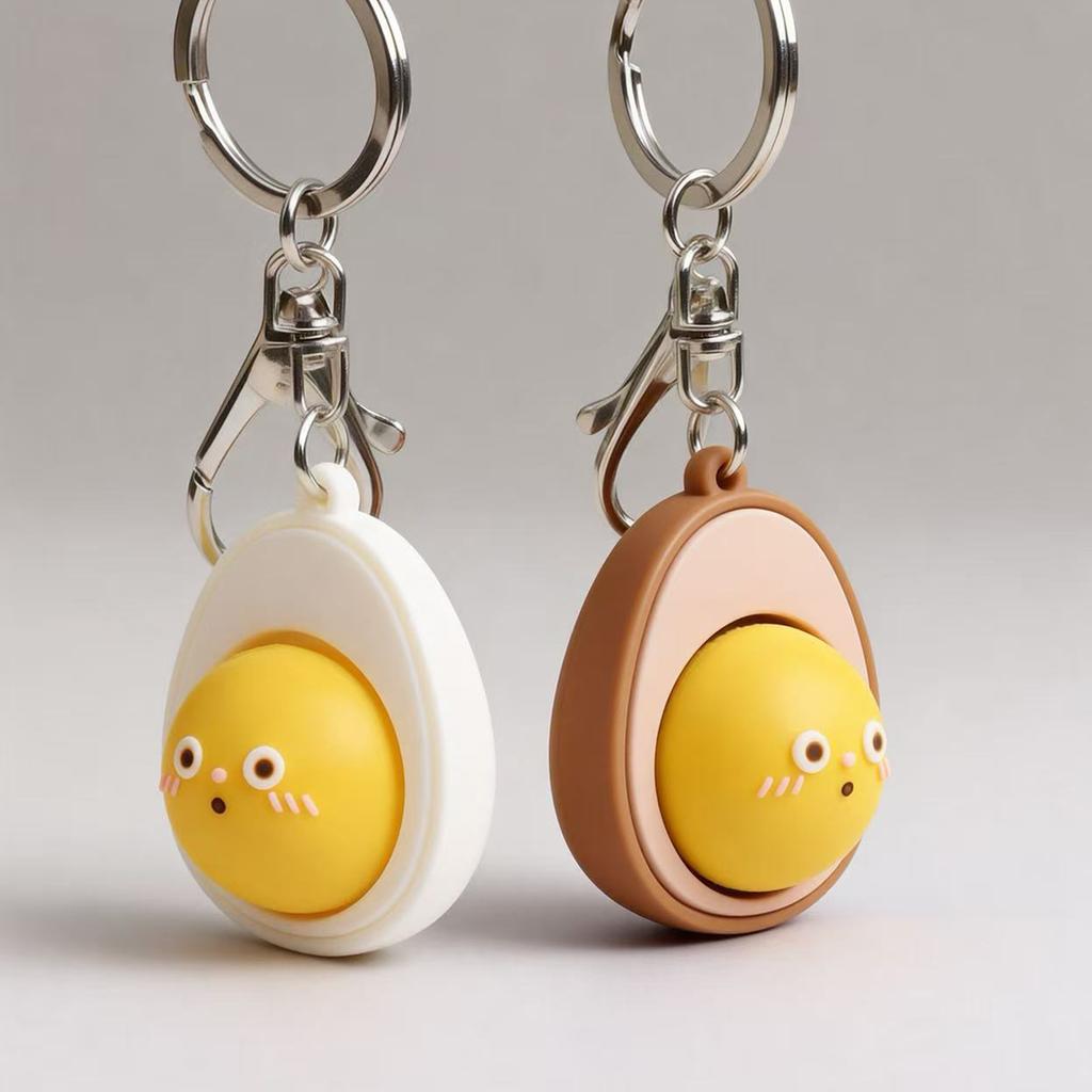 Niedlicher Schlüsselanhänger mit simuliertem gedämpftem Brötchen und Knopf-Dekompressionfunktion, Kreatives Geschenk