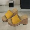 Mode Eilyken Neue Sommermode Peep Toe Plateau Keilabsatz Hausschuhe Damen Dicke Slides Schuhe Zapatos De Mujer