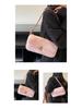 Niedliche Plüsch-Umhängetasche in Bonbonfarbe - Modische kleine quadratische Handtasche für Damen für Herbst/Winter