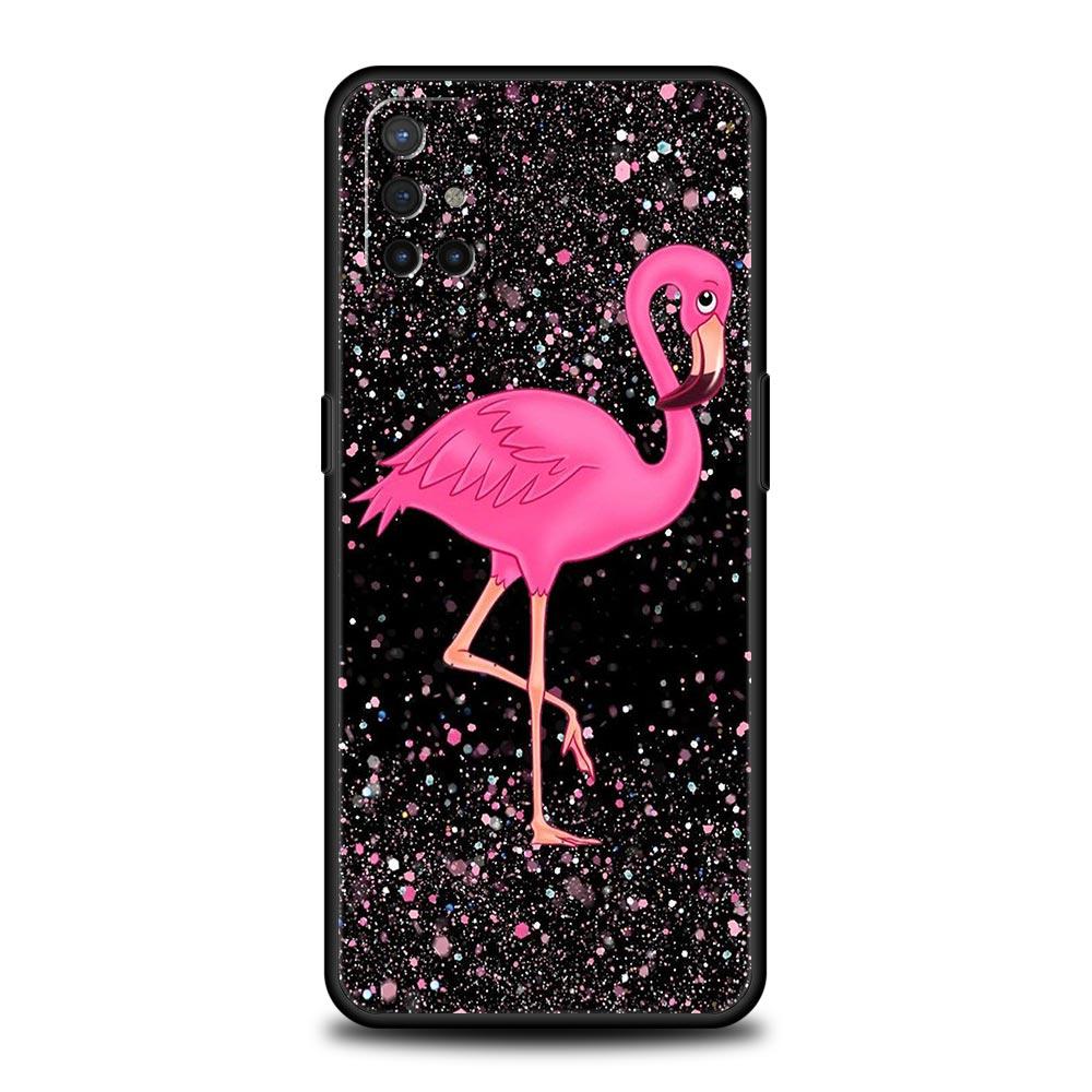 Lovely Pink Flamingos Leaf Phone Case For OnePlus 12 11 10 9 8 7 7T Pro 12R 10R 9RT 9R 8T Nord N100 N200 N10 2T CE 2 5G Cover