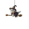 Cute Riding Broom Magic Cat Pattern Acrylic Pendant Car Decoration Accessories