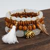 Bohemian Elephant Leaf Tassel Pendant Retro Bracelet