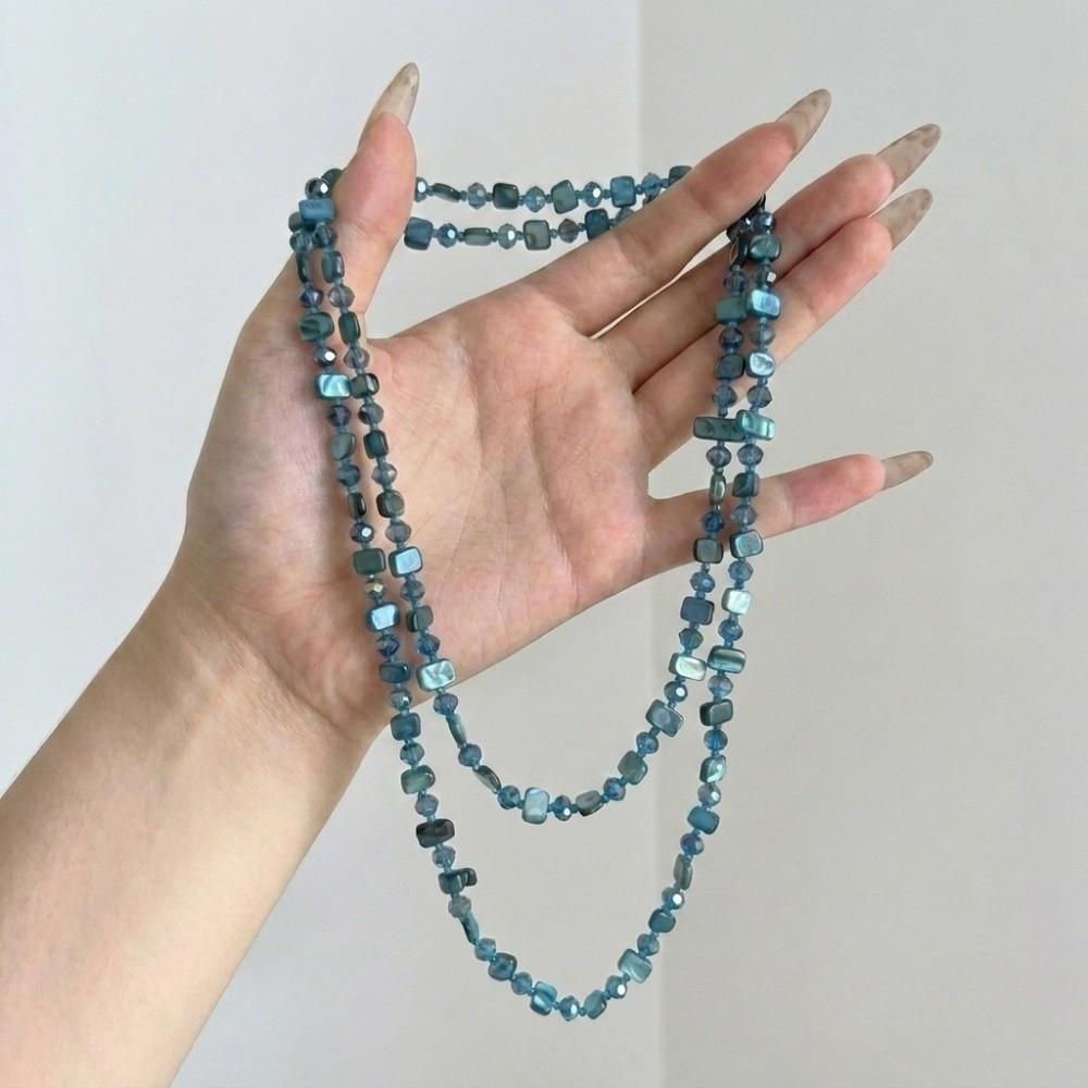 Double Layered Multi-color Natural Stone Necklace Boho Shell Beads Choker Mix Match Lovers Style 10