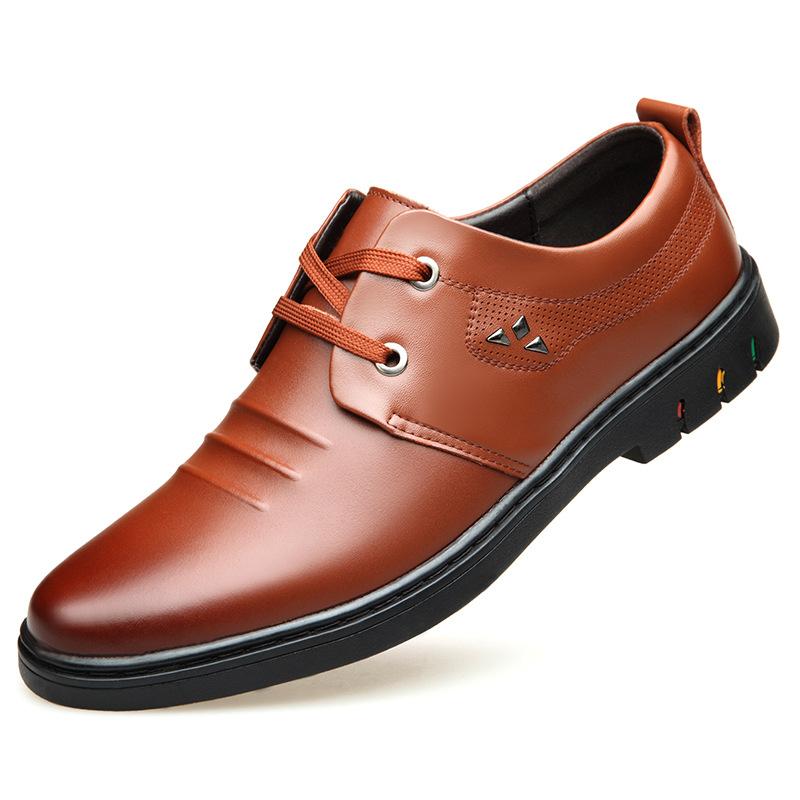 

Leather shoes men s 2025 new casual men s shoes British breathable leather men s business shoes lace-up soft-soled casual leather shoes 44