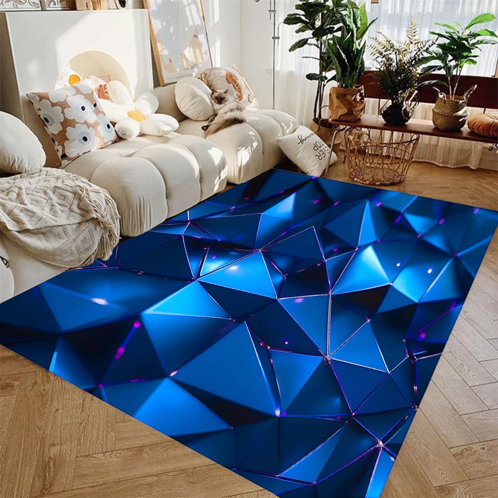 3D Visual Geometry Art Carpet Soft Flannel Rug Washable And Anti-Slip Personalized Gifts Birthday Gifts Home Decor Carpets
