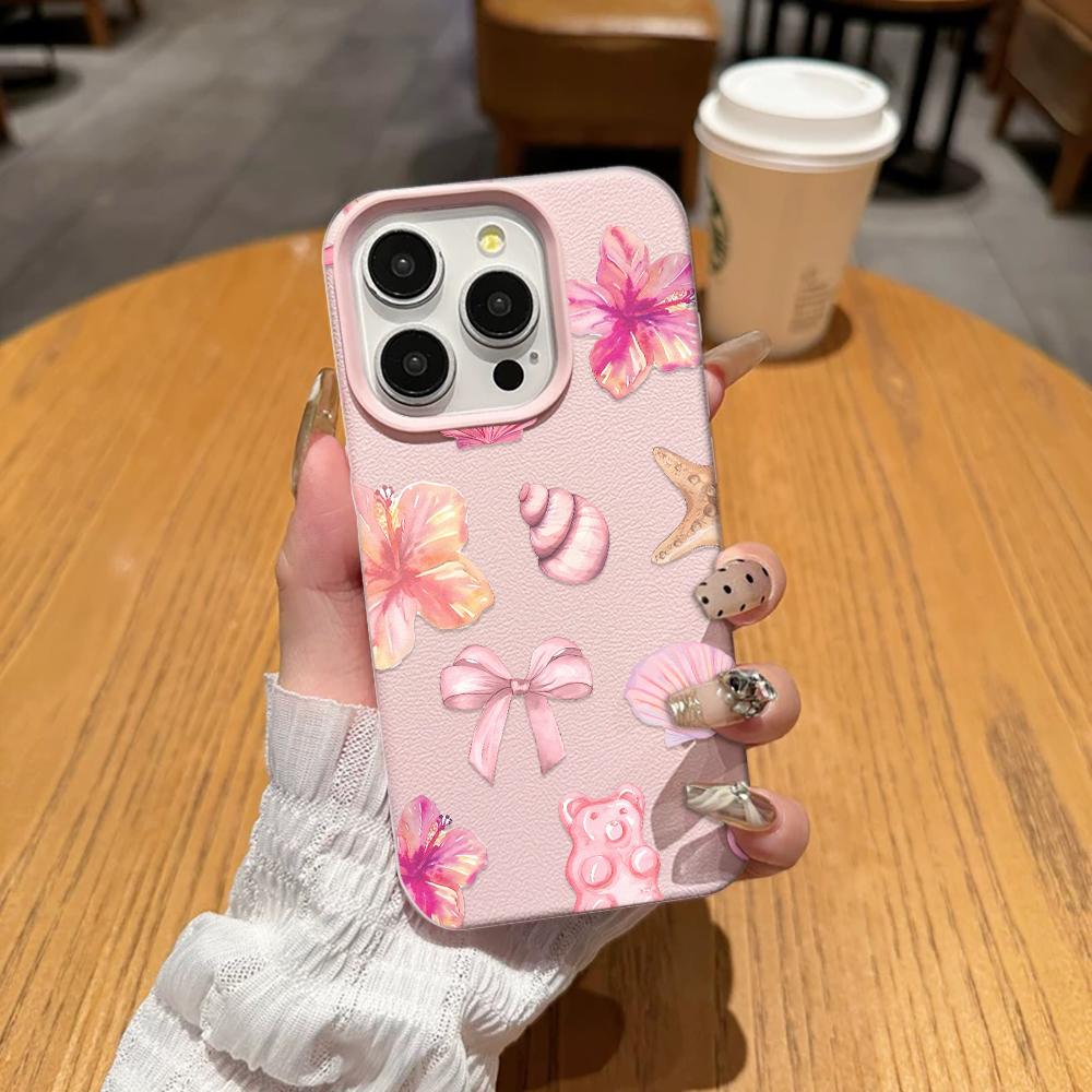 

Luxury Flowers Phone Case For Iphone 17 17E 16E 16 13 11 Pro Max 14 15 12 Hd Transparent Shockproof Flexible Bumper Cover Coque iphone 15