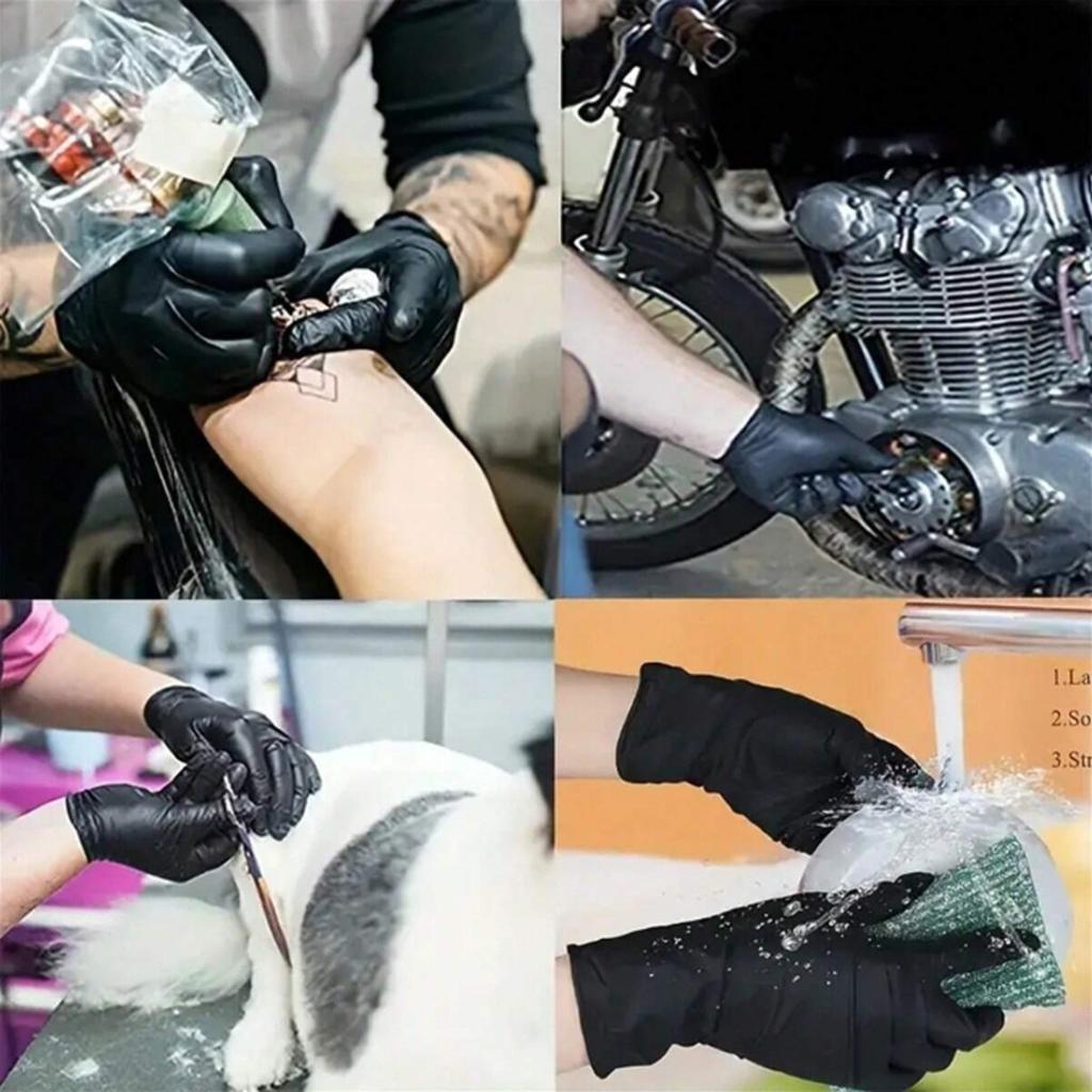Latex Free Disposable Gloves Free Powder Free Food Safety Cooking Food Preparation Disposable Black Dirt Resistant Hands Not Dir