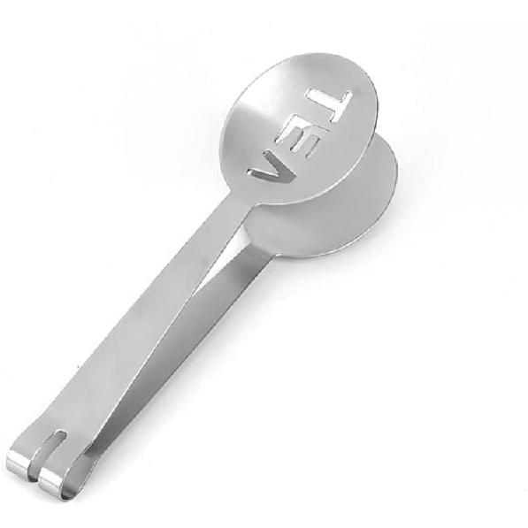 Silver Tea Bag Squeezer,Stainless Steel Oval Tea Bag Squeezer Tongs,Tea Filter Clamp Tea Strainer Holder Clip,Suitable Tea Filters for Gripping Ice