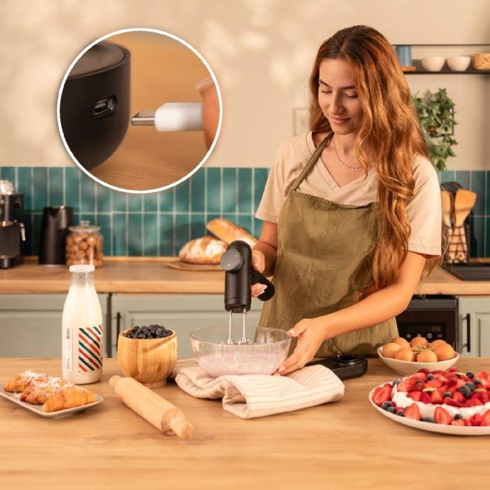 Mixeur à main - Cecotec - PowerTwist Battery - 50W - USB rechargeable - 5 vitesses - LED