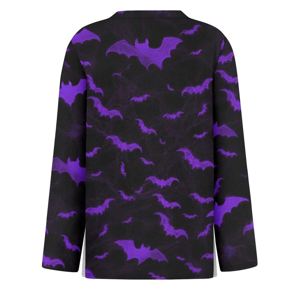 Damenmode, lässig, langärmelig, bedruckt, Rundhalsausschnitt, Pullover, Top, Bluse