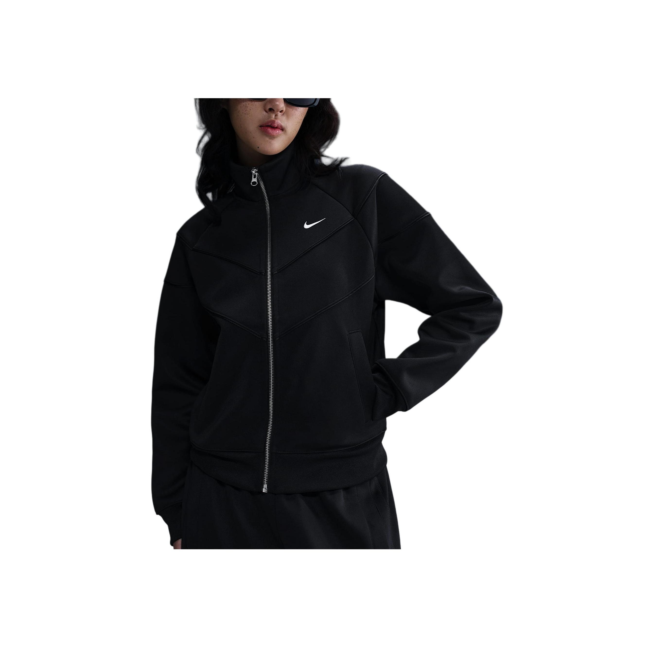 

Nike Спортивная куртка Windrunner Logo Stand Collar с длинным рукавом, женские куртки, цвет черный, белый HJ0976-010 M