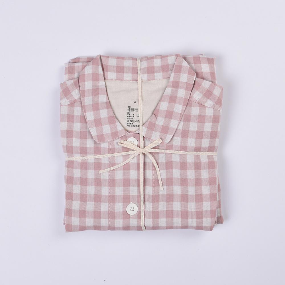 Long Sleeve Pure Cotton Gauze Pajamas - Spring & Autumn Couple Style