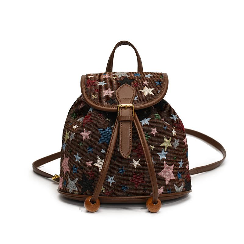 Bag 2025 new Korean version fashion printing casual commuting small schoolbag women's foreign style versatile travel backpack