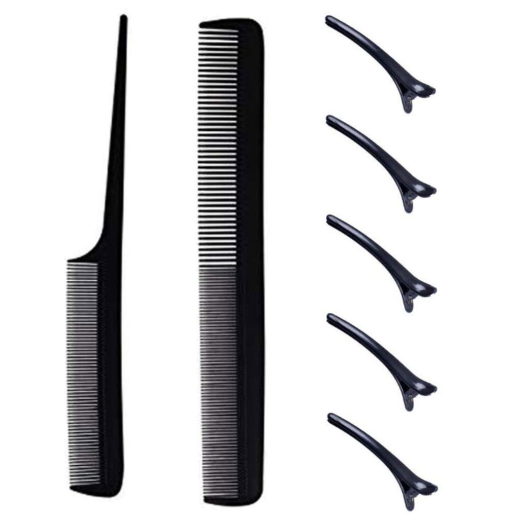 4-7pcs Hairdressing Combs Hair Clips Set Hairdresser Hair Cutting Comb Flat Texture Comb Curly Barber Combs Salon Styling Tools