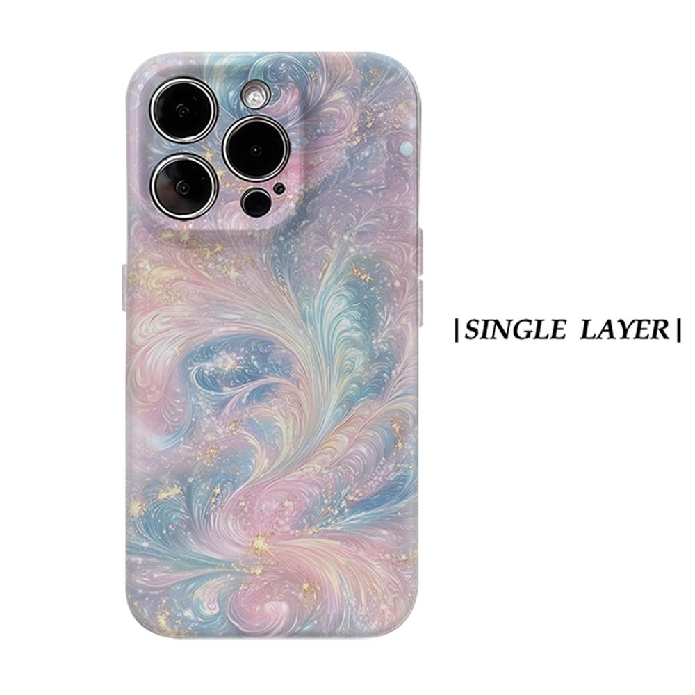 

Pastel Galaxy Swirl Phone Case for IPhone 17AIR 16E 16 15 14 13 12 11 17 Pro Max Plus Double-layer Back Cover IPHONE17PROMAX