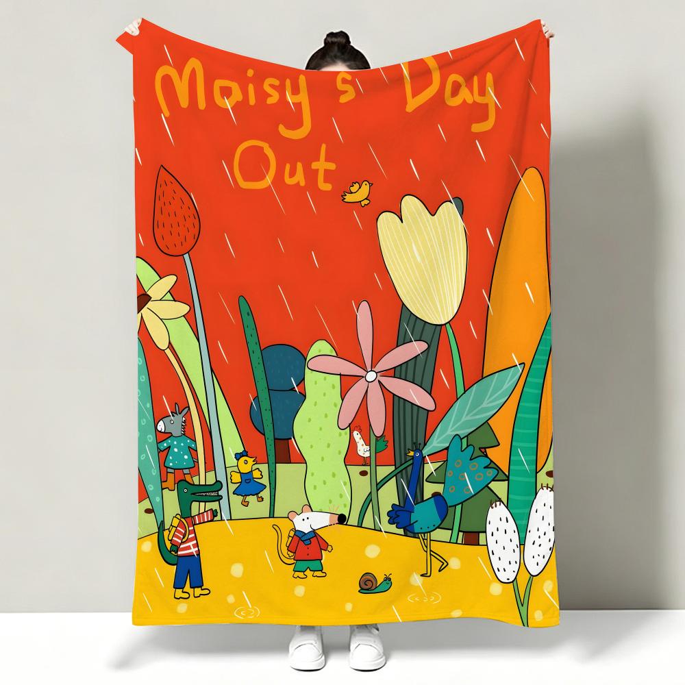 Cartoon M-Maisy M-Mouse Throw Soft Warm Flannel Throw Blanket, Multi-use for Sofa Bed Office Nap