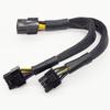 For GPU Graphics Card Power Extension Cable 8pin For PCI-E to 2x 6+2pin for Mining Rig 18AWG Copper Wire Flexible Modular Design