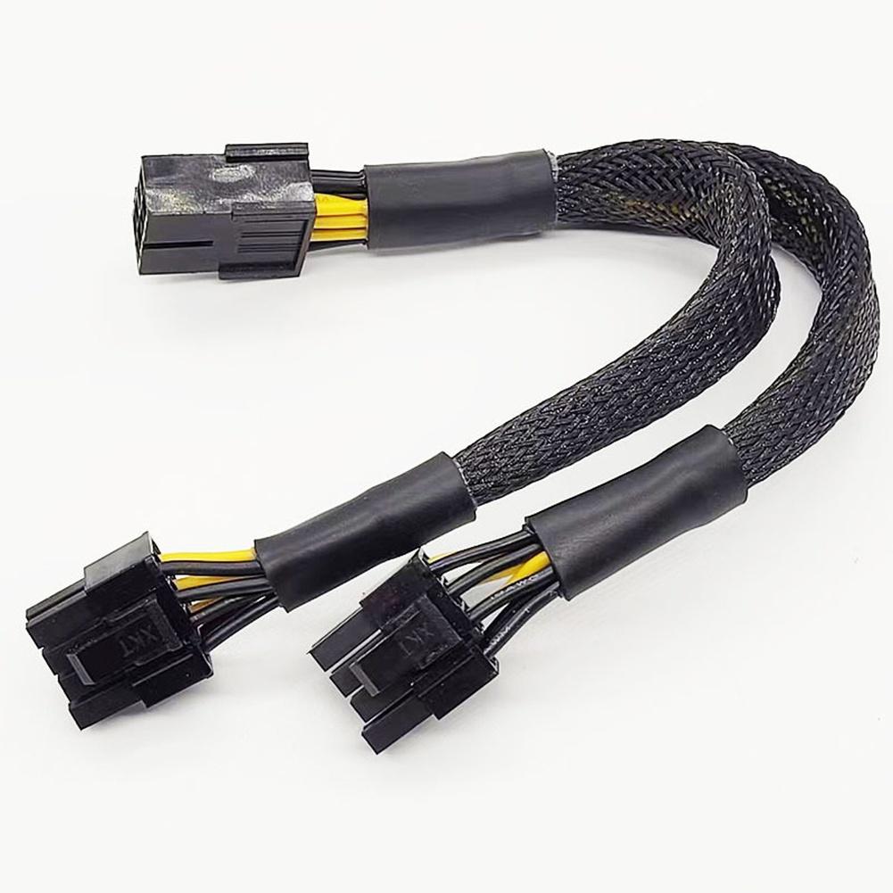 For GPU Graphics Card Power Extension Cable 8pin For PCI-E to 2x 6+2pin for Mining Rig 18AWG Copper Wire Flexible Modular Design