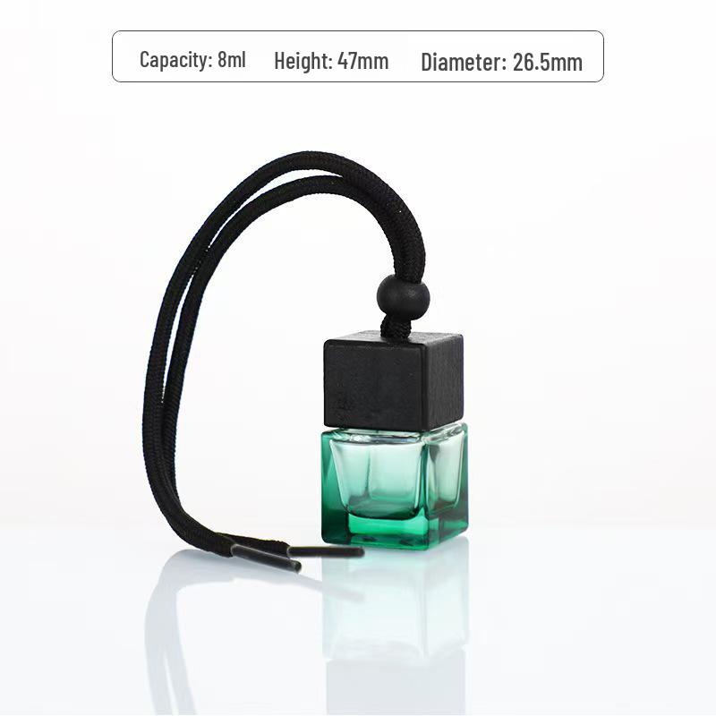 Square Car Aromatherapy Pendant - Mini Glass Essential Oil Diffuser & Decorative Fragrance Bottle