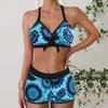 Damen Geometrischer Druck Bikini Einzelteil Bademode
