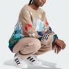 Adidas Originals Holiday Pattern Print Loose Crew Neck Long Sleeve Knit Sweater Women Tops Pink Brown IT1740