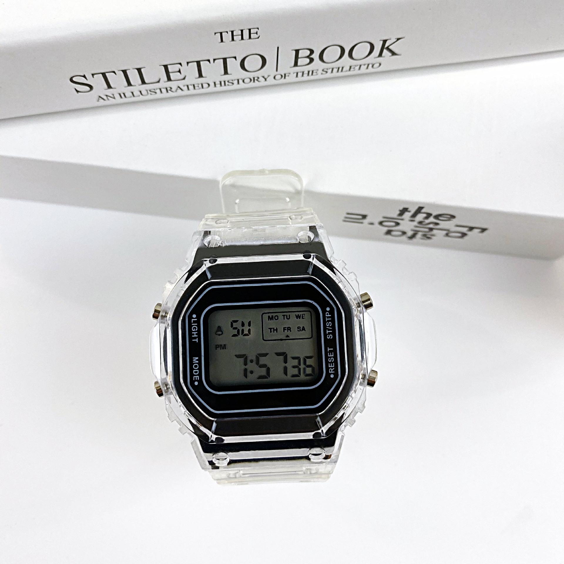 

Unicorn Transparent Electronic Watch Female Simple Sports Junior High School Student Male And Female Harajuku College Style чорний