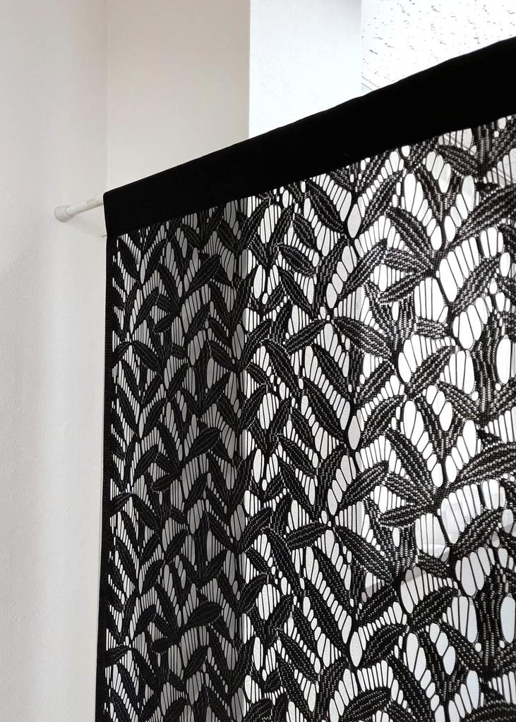 Room Divider Fabric Lace Partition Long Panel Nordic Wall Adjustable Botanical Leaf Pattern Curtains, Curtains, Curtains, Curtains, Style, Stylish,