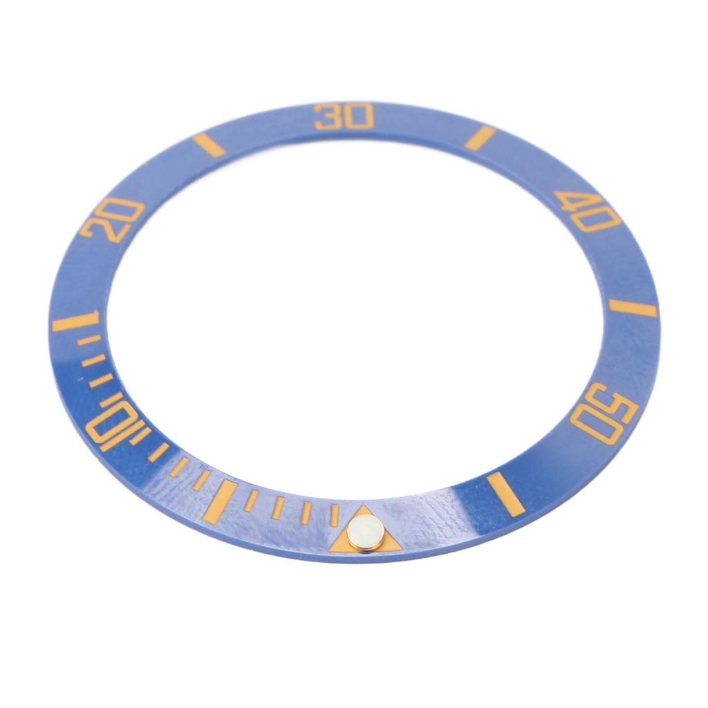 Watch Bezels Inserts Blue Circle with Gold Words Ceramics Watch Dial Bezel Ring for Replacements