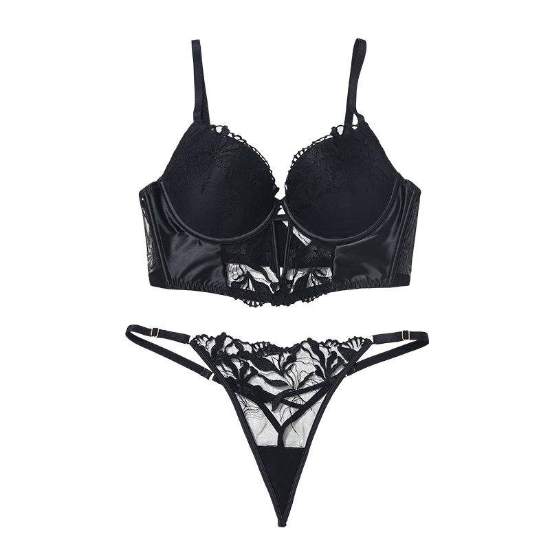 French Herringbone Vest Bra Set Bra for Large Breasts Breast Reduction Bra Sexy and Comfortable Panties