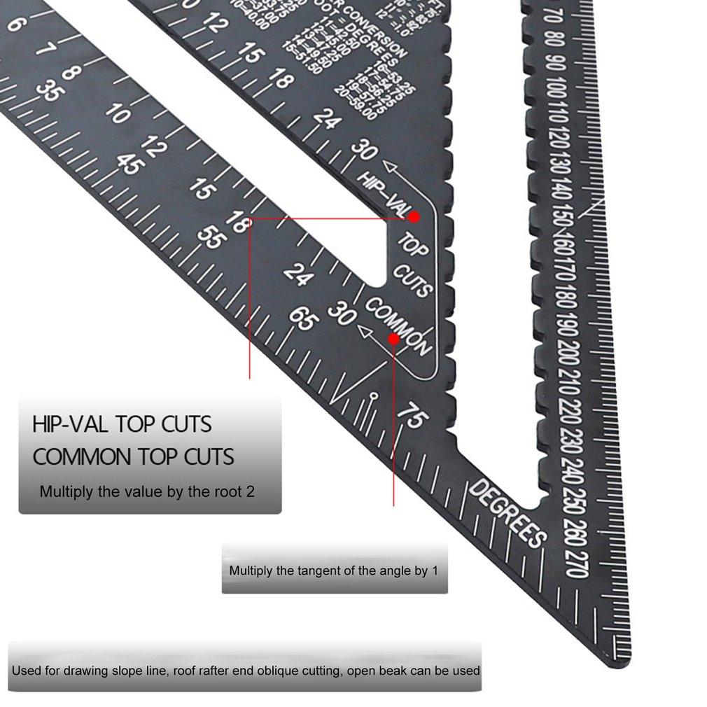 7/12 Inch 90 Degree Square Ruler Triangle Ruler Woodworking Measurement Tool Carpenter Square Tool Angle Protractor Dropshipping