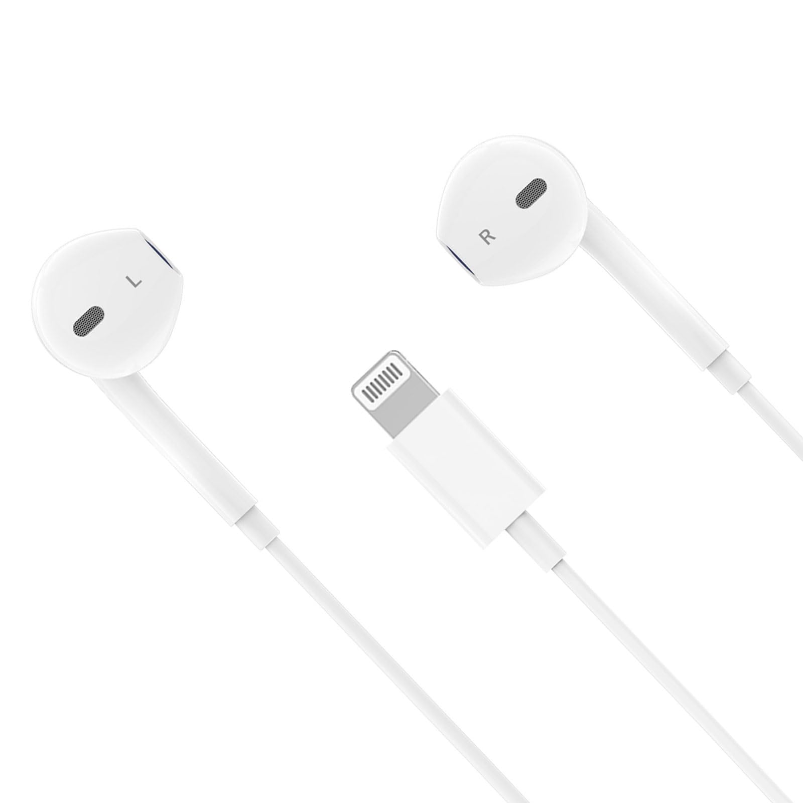 

Проводные наушники новые сертифицированные MFi iPhone проводные звонки с пультом дистанционного управления с высоким уровнем шума веб-наушники для [версии 2025 года] наушники, молния, громкая связь белый
