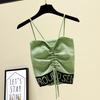 Summer New Style Letter Drawstring Knitted Short Top Sexy Bottoming Shirt Camisole Vest Inner Wear