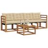 Outdoor Sofa Set with Cushions 5 pcs Natural and Beige