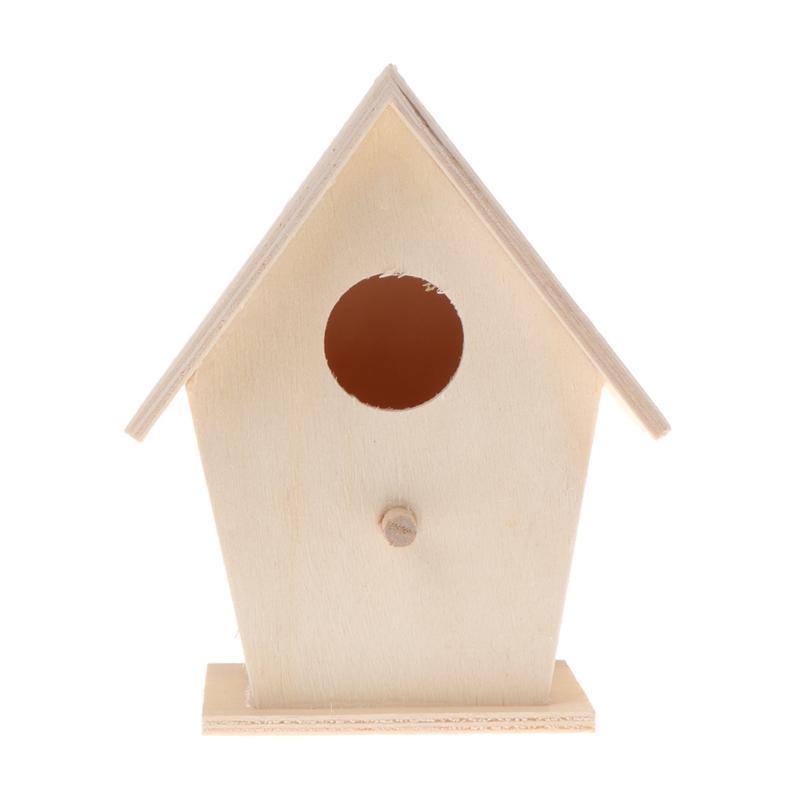 Wooden Bird Houses Wall Mounted Small Bird House with Perch for Outside Garden