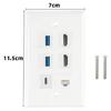 Decorative Wall Panel 6 Port HDTV USB3.0 Type C CAT6 Keystone Port RJ45 6 Port White Decorative Face Panel for Wall