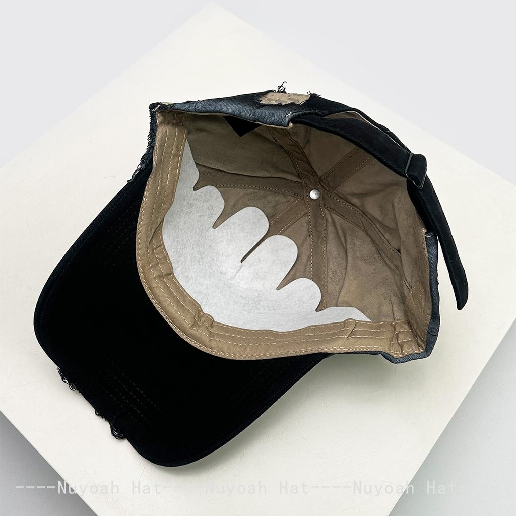 And Women Niche Style Patchwork Embroidered Stars Baseball Caps Sun Protection Personalized All-Match Street Style Peaked Hats Fashion Broken Ins