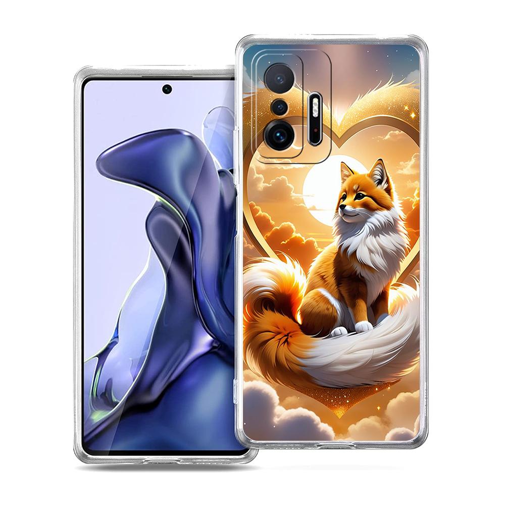 

Прозрачный чехол для телефона для Xiaomi Mi 14 13 12 11 Ultra 13T 12T 11T Poco X3 NFC F3 F6 Pro Lite 5G Мягкий корпус из ТПУ Милый животный Лис Xiaomi 14