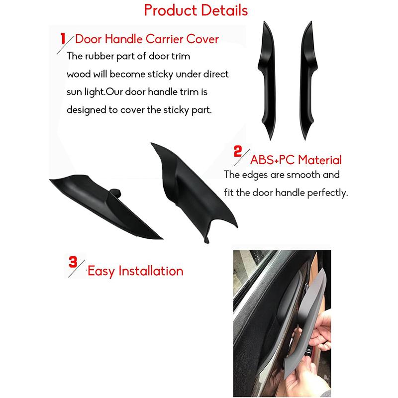 Car Interior Door Handles Covers Accessories For BMW F01 F02 7 Series Front Rear Left Right Door Handle Cover Replacement