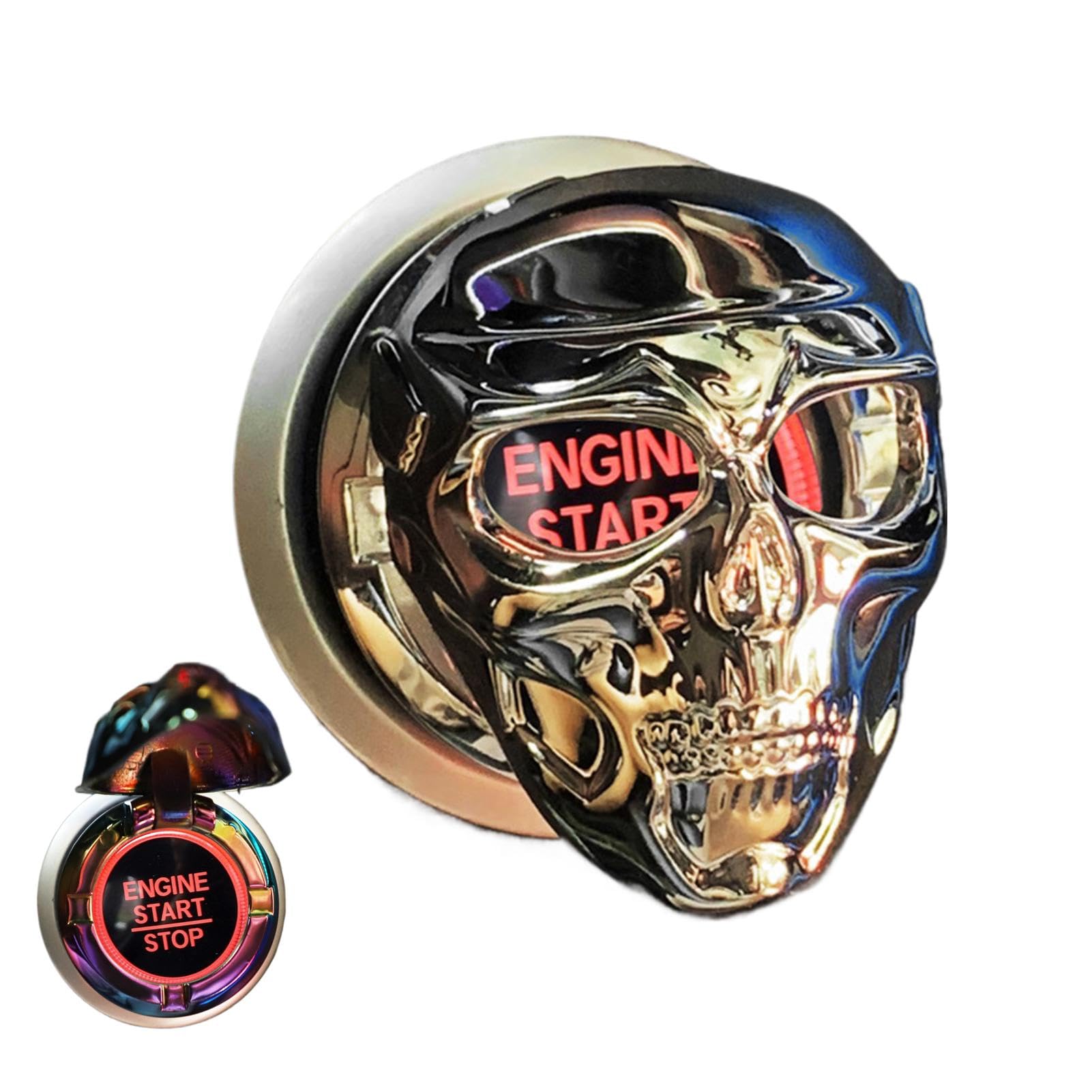 

Mechesa Engine Start Stop Button Decal, Car Push Start Button Cover | Skull Car Please refer to the description сірий колір