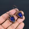 Sapphire Copper Electroformed Earrings, Handmade Gemstone Earrings Jewelry, Gifts For Wife Brand New Earrings