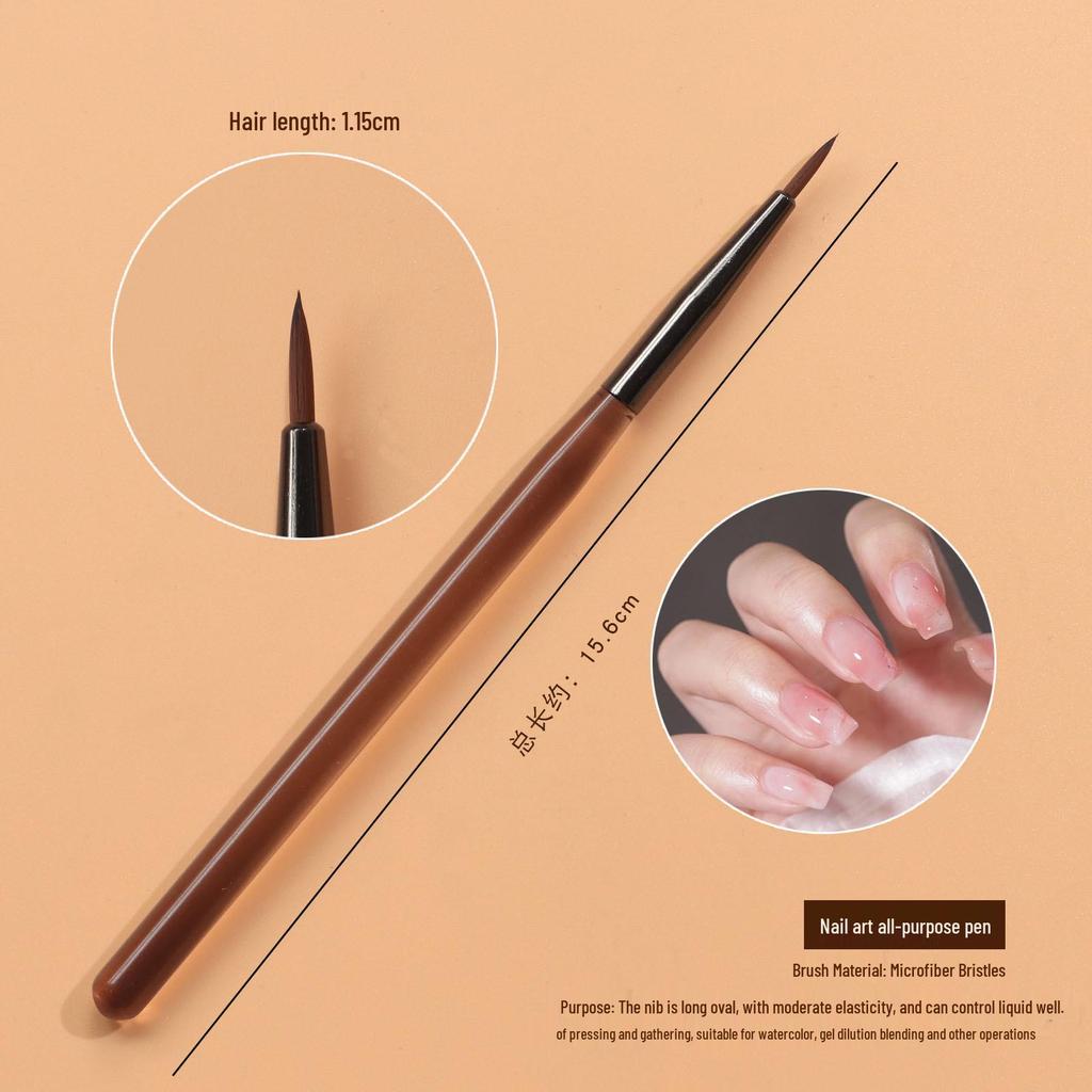 Nail Art Double-Headed Brush Set: Acrylic Penholder, Line Drawing & Gradient Pens