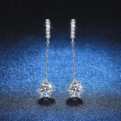 1ct D Color Moissanite Earrings for Women Lab Grown Diamond Ear Studs 925 Silver Fine Jewelry Gift