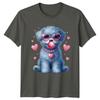 Puppy Dog Heart Sunglasses Bubblegum Animals Dogs Unisexs TShirt Tee Valentines Day