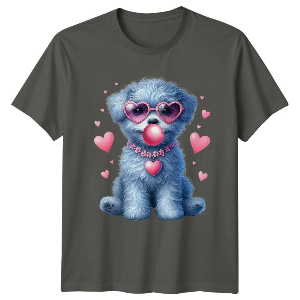 Puppy Dog Heart Sunglasses Bubblegum Animals Dogs Unisexs TShirt Tee Valentines Day S