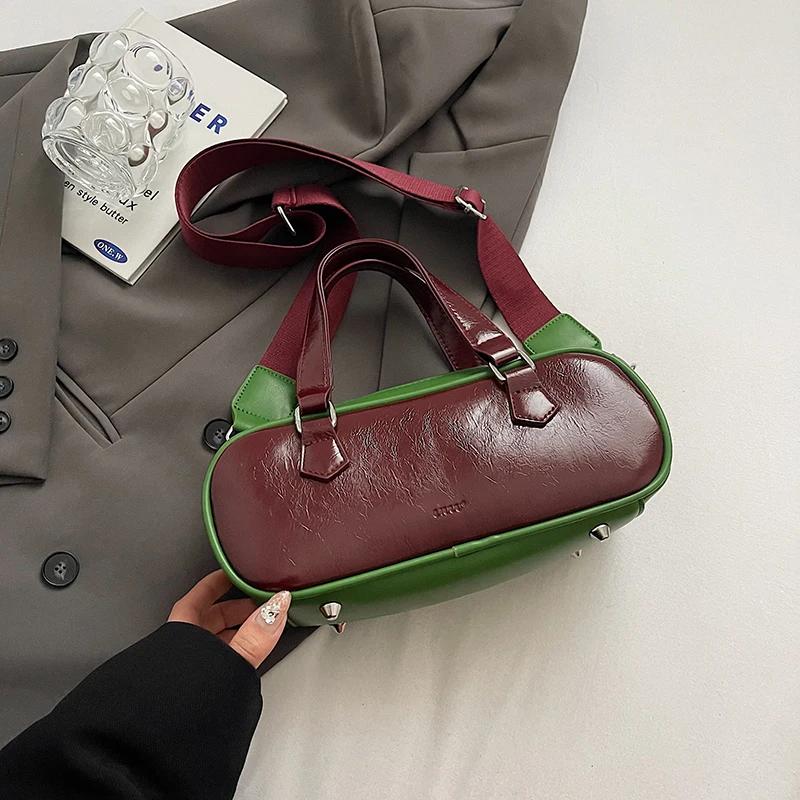 

Дизайнерские сумки из искусственной кожи на плечо для женщин 2024 Y2K корейская модная сумка через плечо женская сумка с короткой ручкой красный