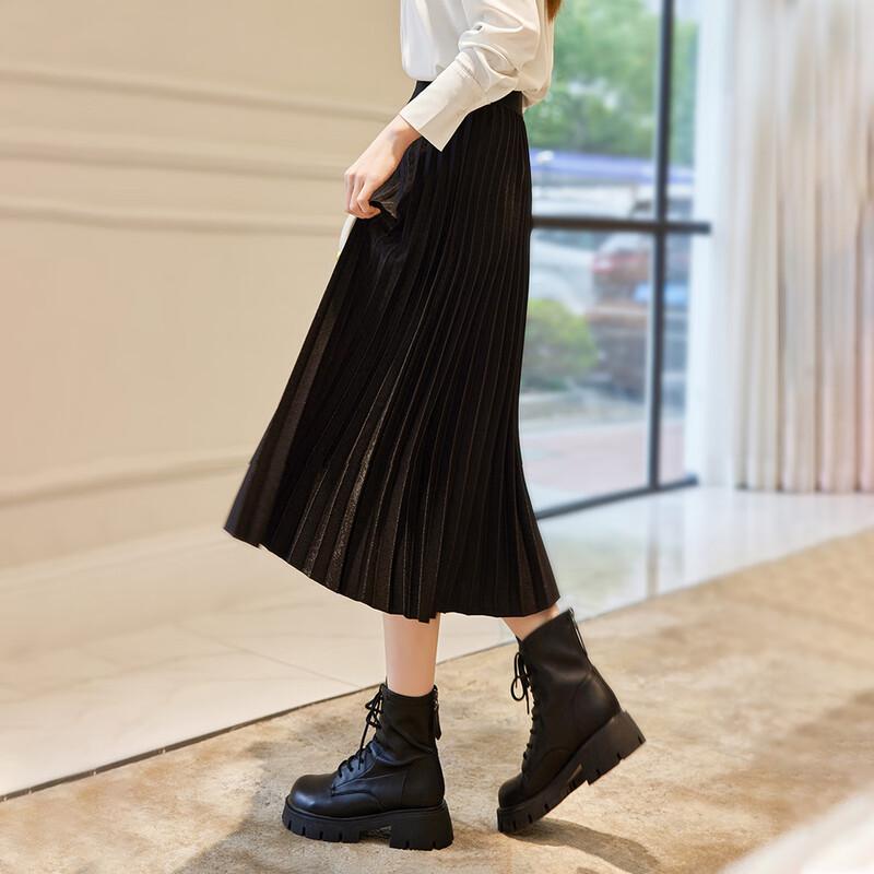Women's Elegant Pleated Midi Skirt