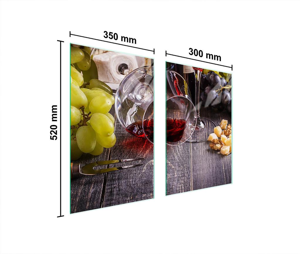 SZKLANA PŁYTA OCHRONNA DO KUCHNI 65x52 WINO