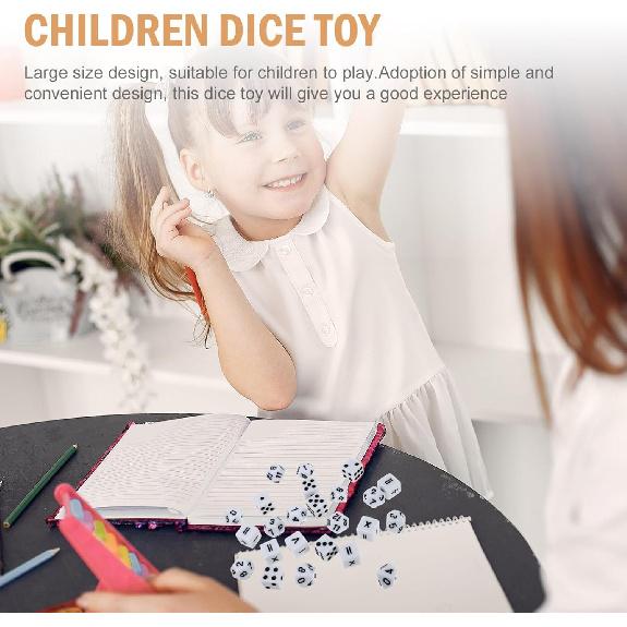 Teaching Dice Set, Games for Kids 8-12, Include, Number Dice and Dot Dice for Math Teaching Classroom Supplies 24Pcs